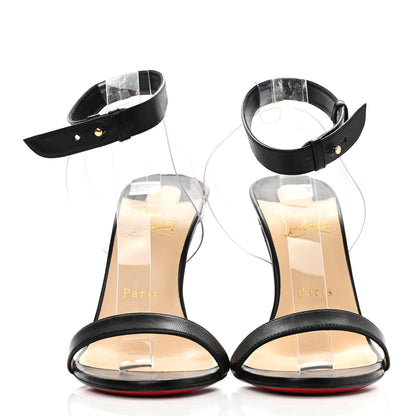Christian Louboutin Shiny Nappa PVC Jonatina 100 Sandals 39 Black 2 of 8