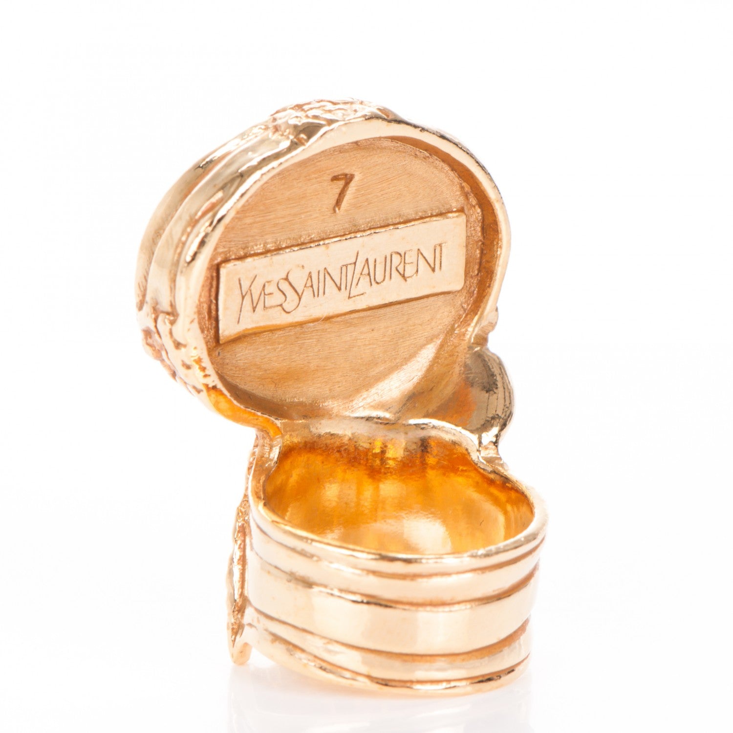 Saint Laurent Glass Cabochon Arty Ovale Ring 7 Gold Pink 4 of 4
