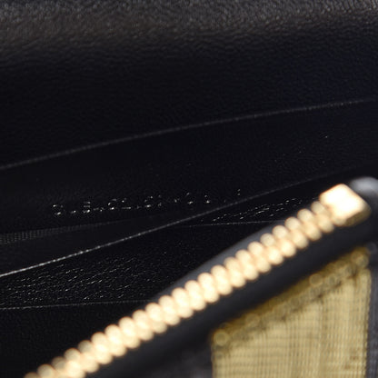 Saint Laurent Sequin Striped Classic Monogram Kate Tassel Chain Wallet Black Gold 13 of 18