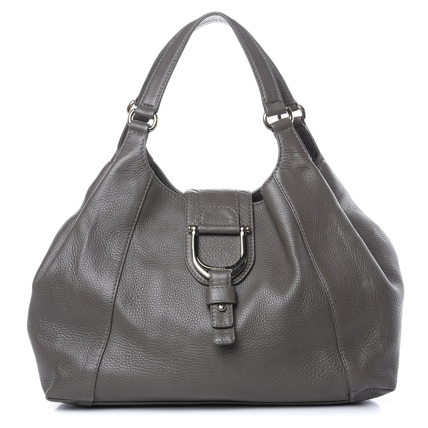 Pebbled Calfskin Medium Greenwich Shoulder Bag Grey