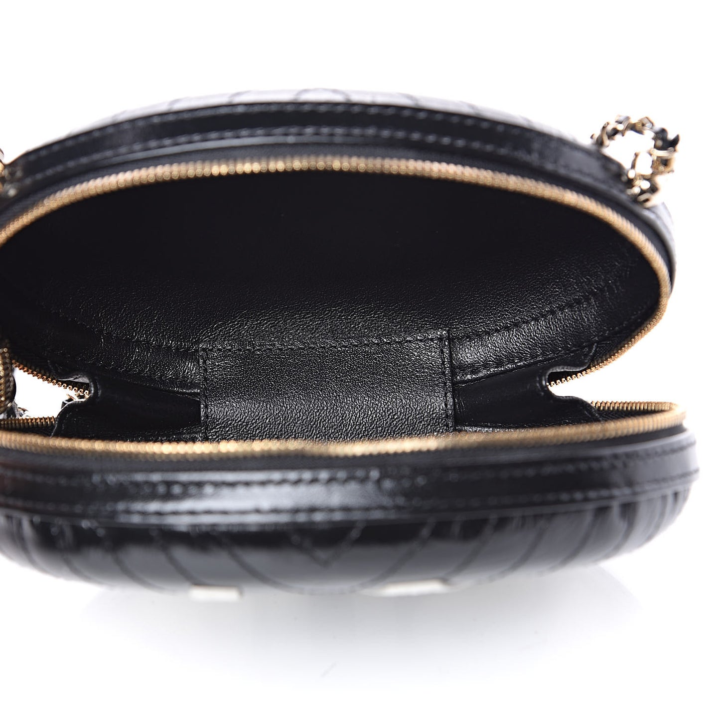 Lambskin Embroidered Chevron Quilted La Pausa Tassel Clutch Black