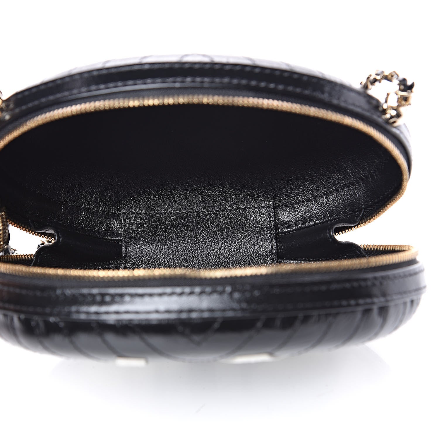 Chanel Lambskin Embroidered Chevron Quilted La Pausa Tassel Clutch Black 5 of 9