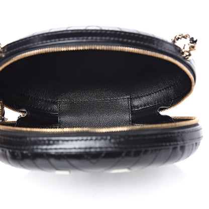 Chanel Lambskin Embroidered Chevron Quilted La Pausa Tassel Clutch Black 5 of 9