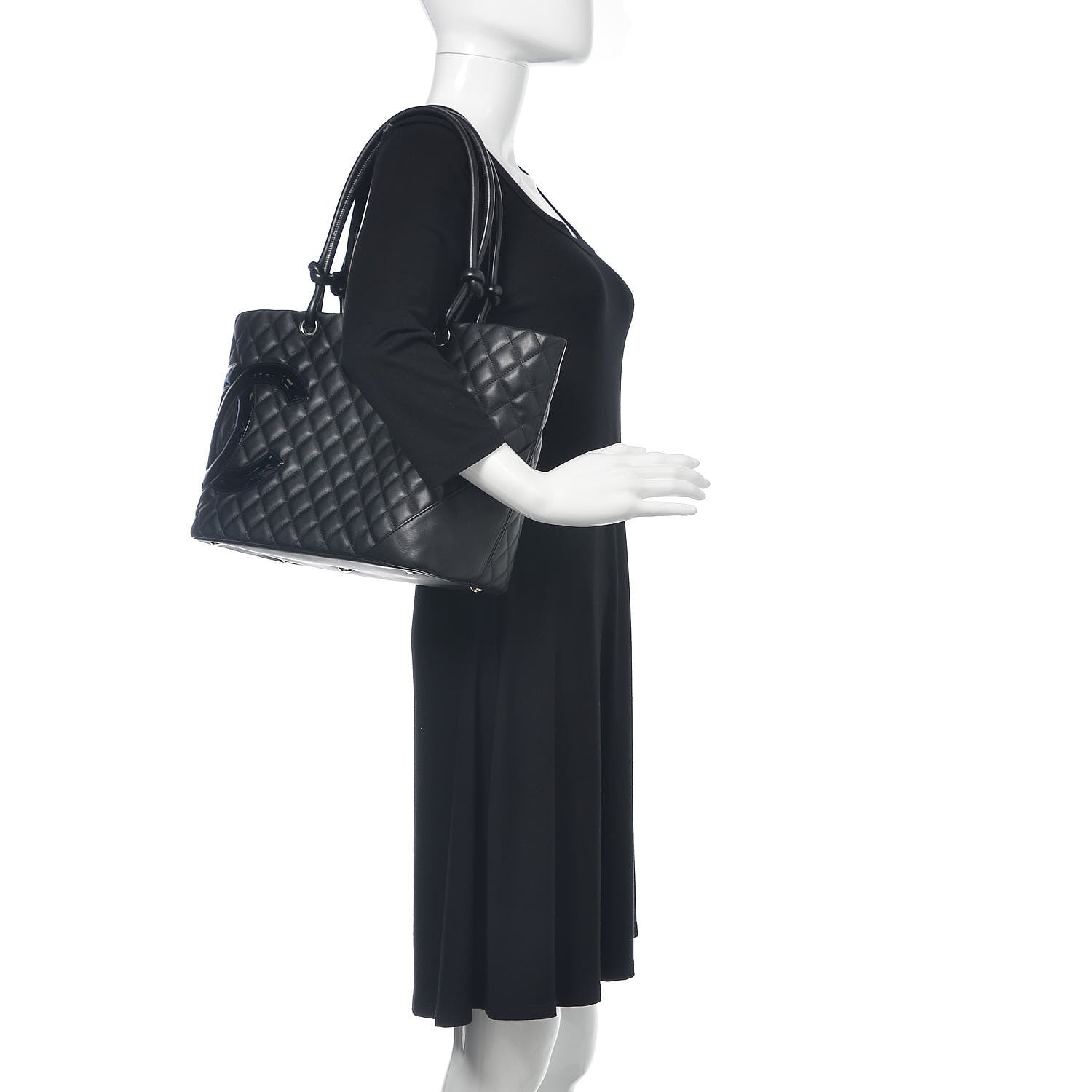 Chanel Calfskin Quilted Large Cambon Tote Black 2 of 13