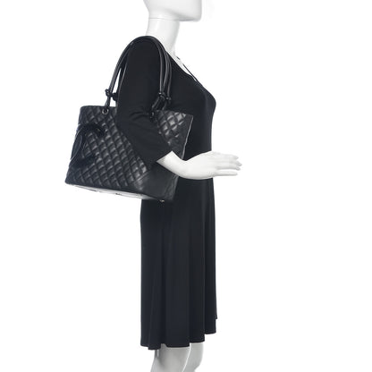Chanel Calfskin Quilted Large Cambon Tote Black 2 of 13