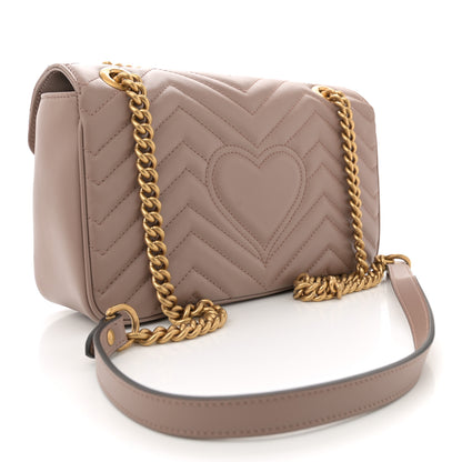 Gucci Calfskin Matelasse Small GG Marmont Shoulder Bag Porcelain Rose 2 of 10