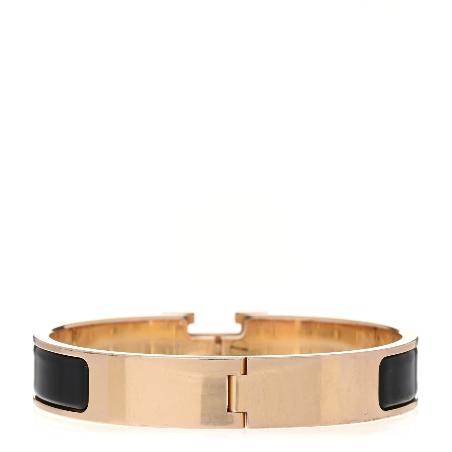Enamel Narrow Clic Clac H Bracelet GM Black