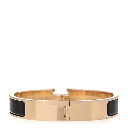 Hermes Enamel Narrow Clic Clac H Bracelet GM Black 2 of 3