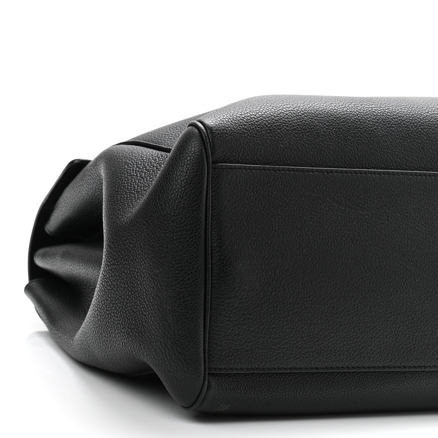 Grained Calfskin Large Soft 16 Bag Black