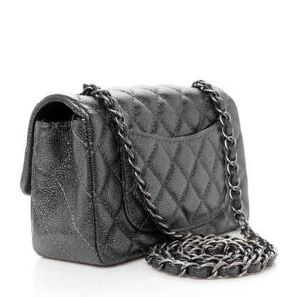 Chanel Pearly Caviar Quilted Mini Rectangular Flap Grey 3 of 11