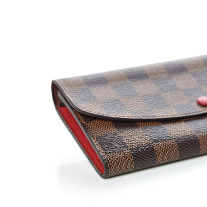 Louis Vuitton Damier Ebene Emilie Wallet Red 6 of 9