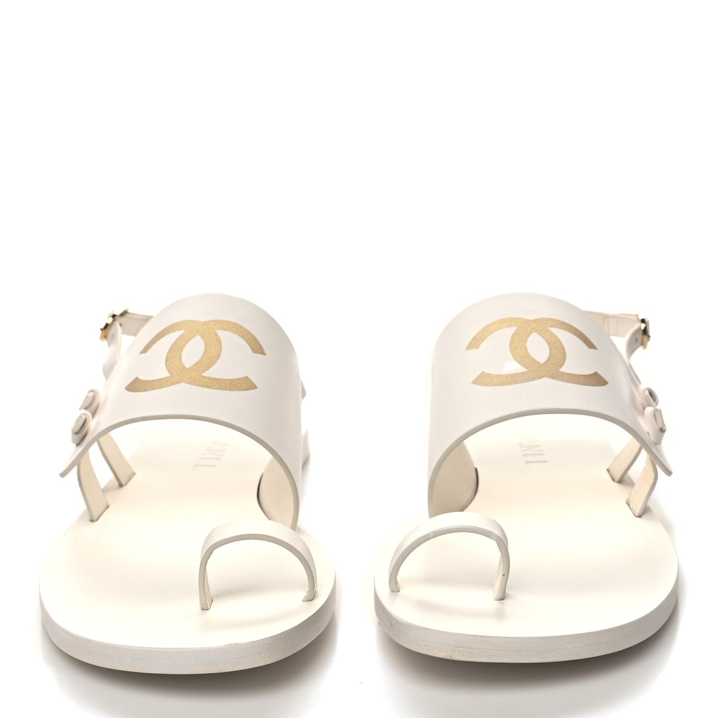 Goatskin CC Sandals 38.5 White