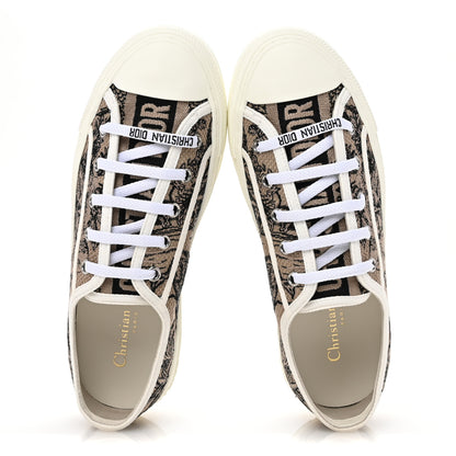 Christian Dior Canvas Toile De Jouy Embroidered Womens Walk'N'Dior  Low Top Sneakers 38 Hazelnut Black 2 of 10