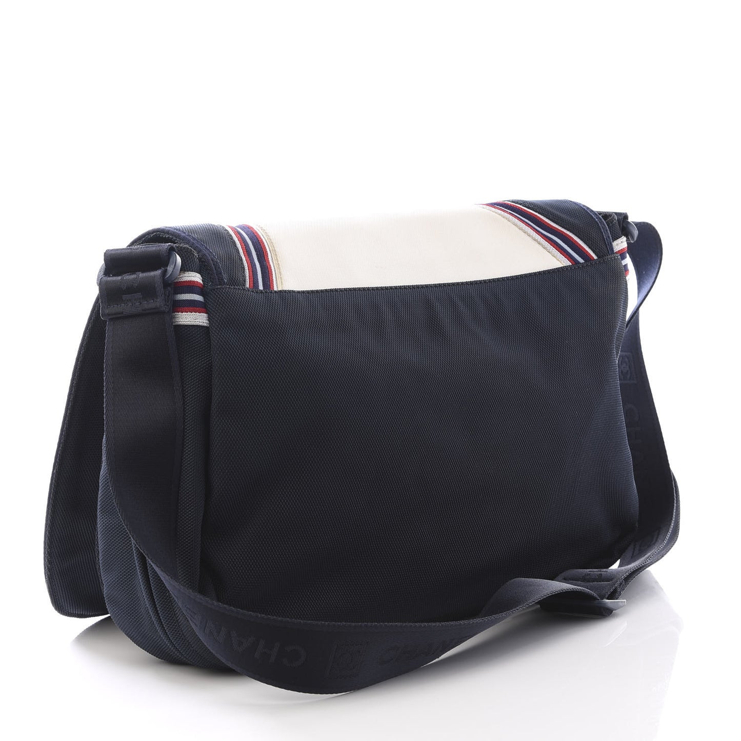 Canvas Nylon Expandable Sport Messenger Navy Off White