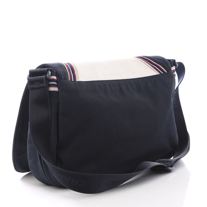 Chanel Canvas Nylon Expandable Sport Messenger Navy Off White 2 of 10