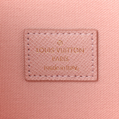 Louis Vuitton Damier Azur Pochette Felicie Chain Wallet Rose Ballerine 6 of 9