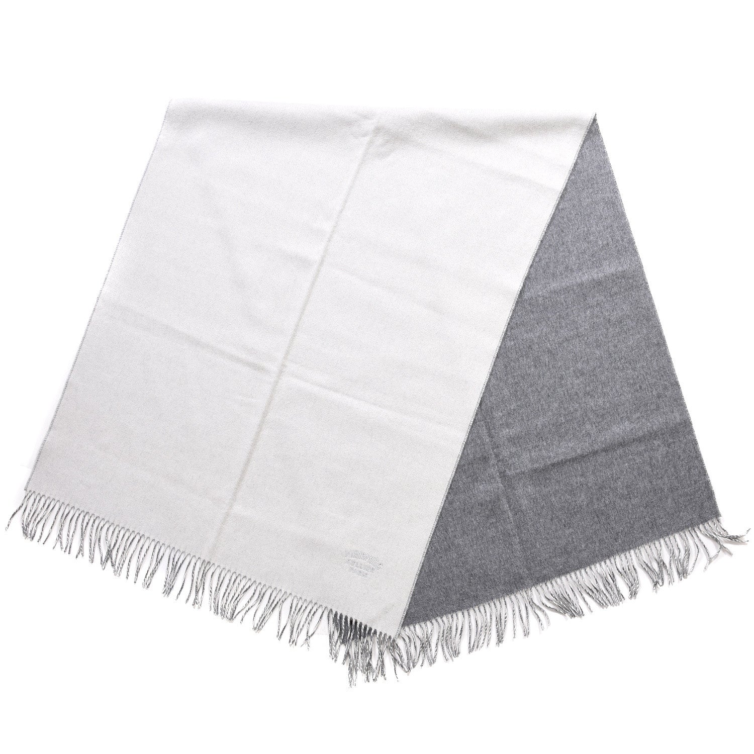 Hermes Cashmere Fringe Double Face Stole Scarf 1 of 4