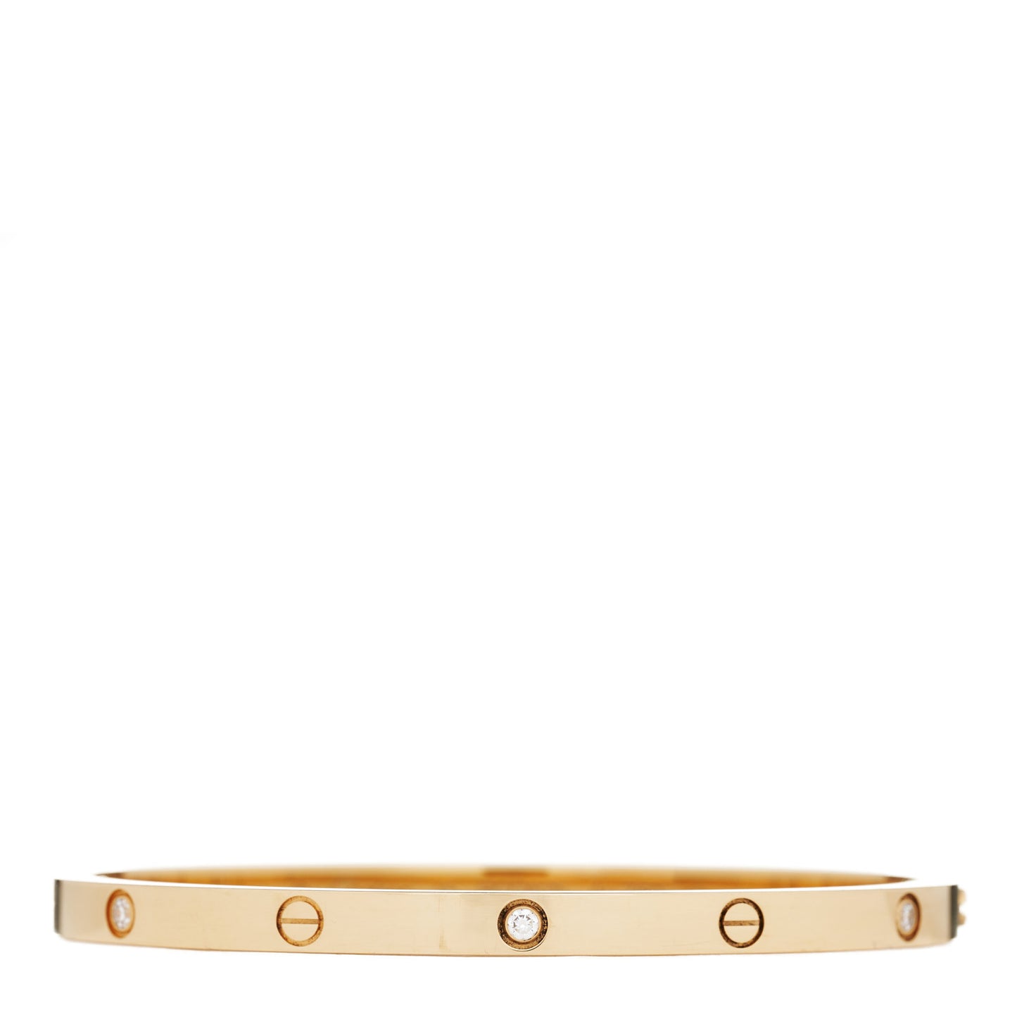 18K Yellow Gold 6 Diamond Small LOVE Bracelet 15