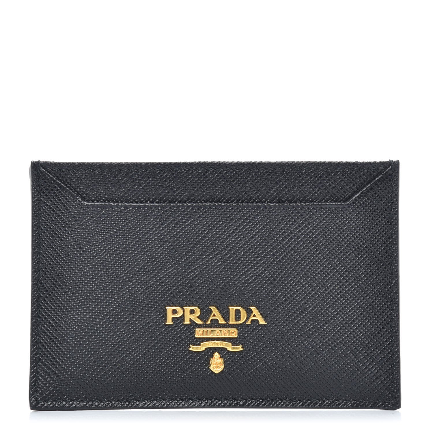 Prada Saffiano Metal Card Case Black 1 of 7