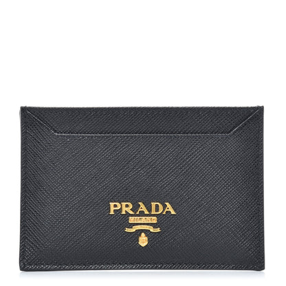 Prada Saffiano Metal Card Case Black 1 of 7