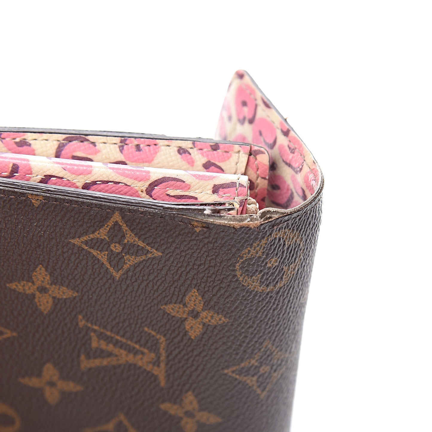 Monogram Leopard Sarah Wallet Blanc Corail