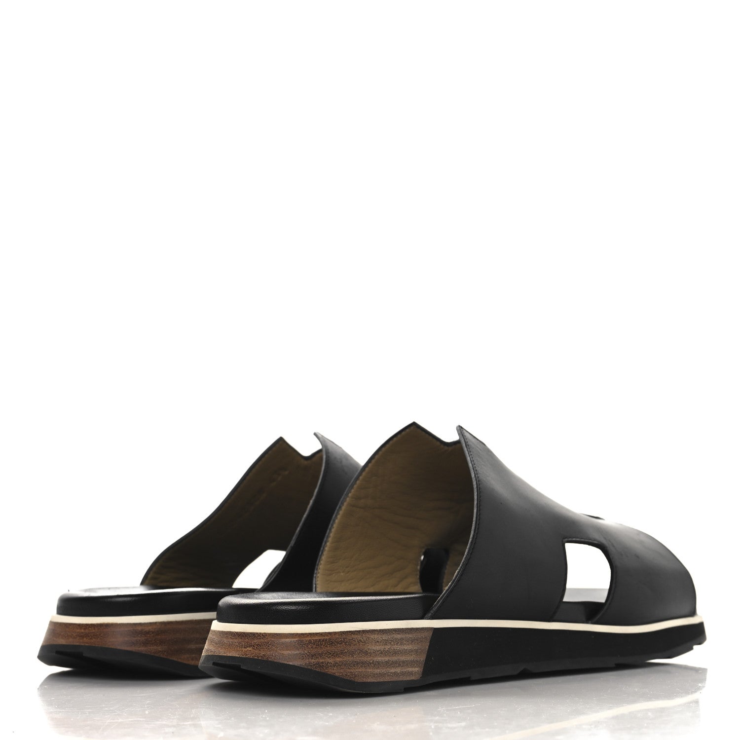 Hermes Nappa Mens Pharaon Sandals 43.5 Black 5 of 9