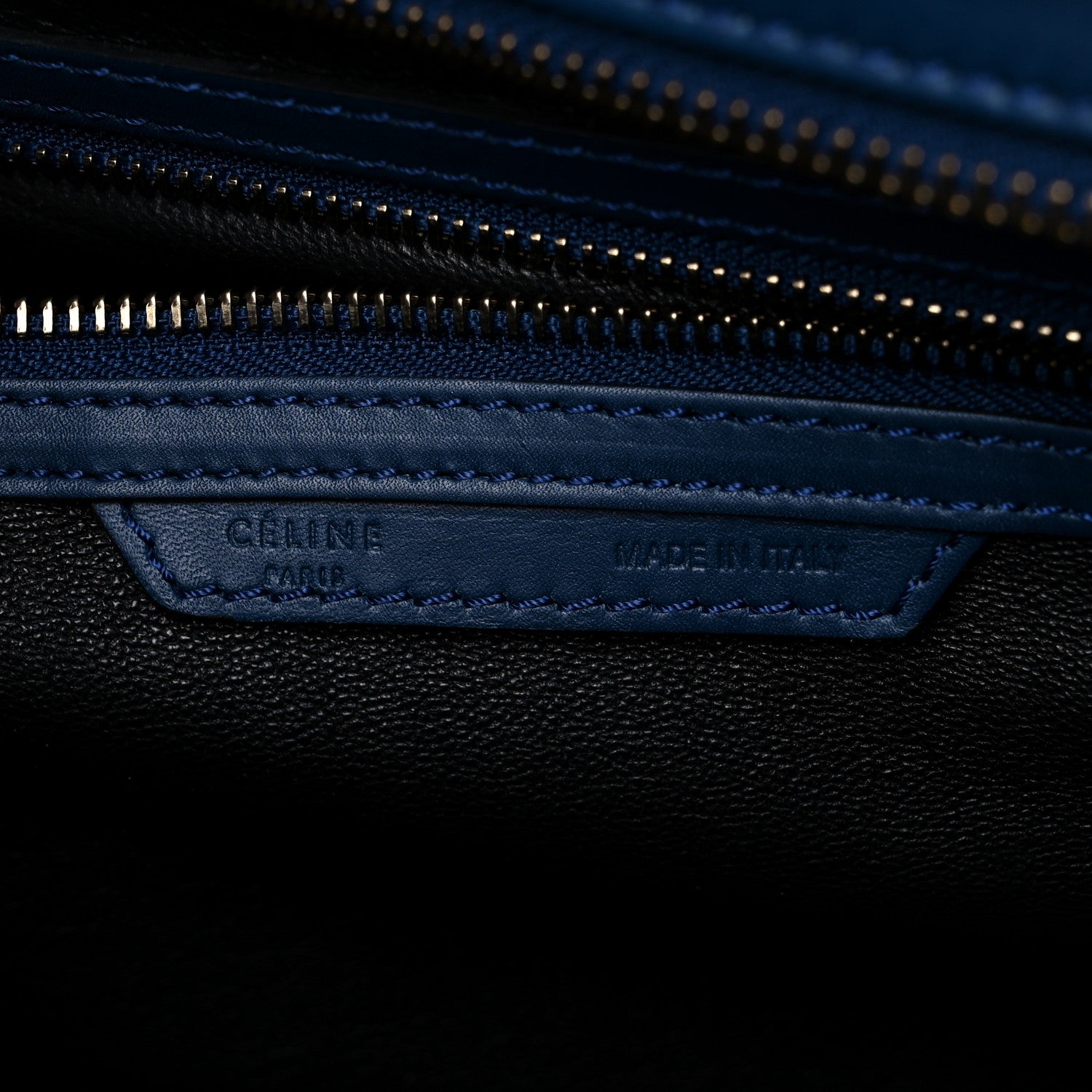 Celine Smooth Calfskin Mini Bi-Color Luggage Ocean Blue 5 of 19