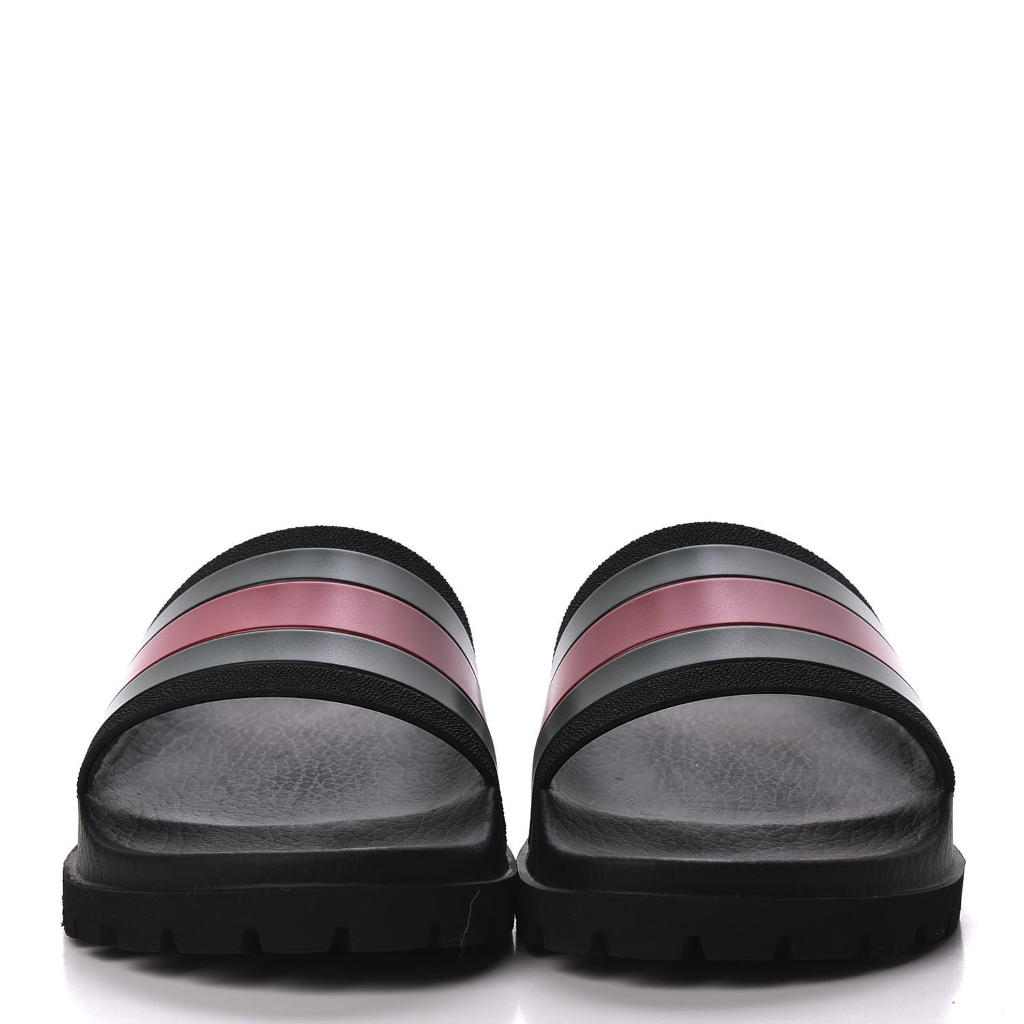 Rubber Web Mens Lug Sole Slide Sandals 5 Black Green Red