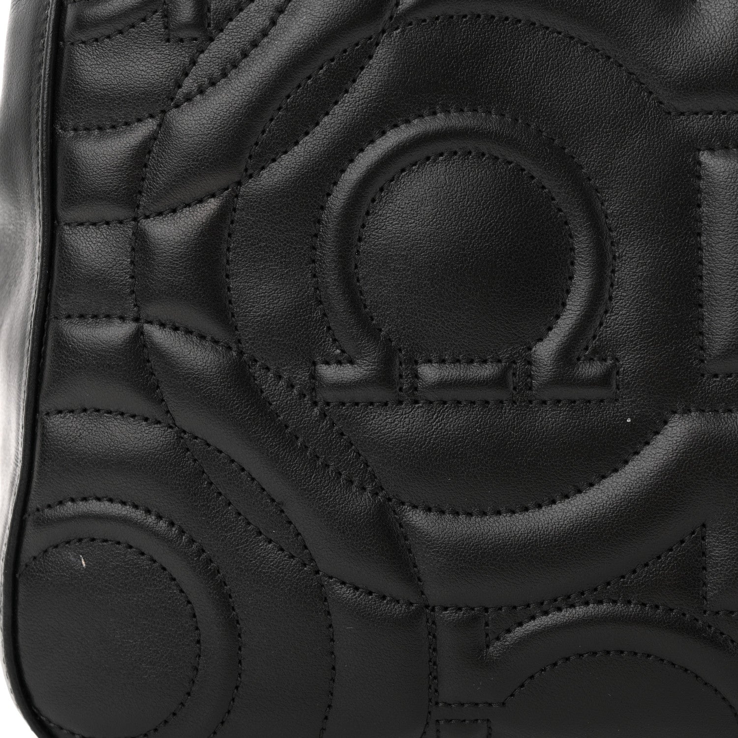 Salvatore Ferragamo Calfskin Quilted Gancini Top Handle Flap Bag Black 11 of 12