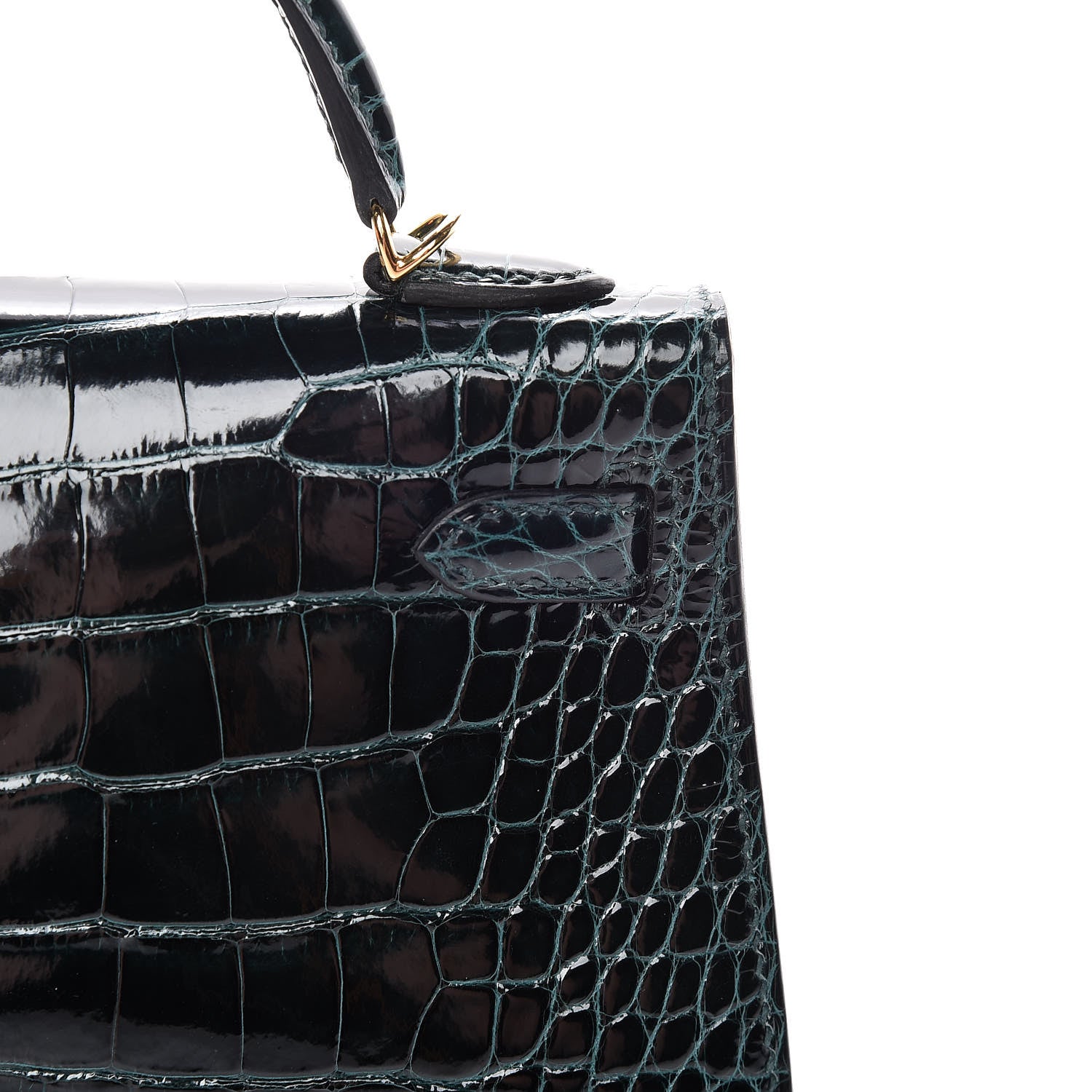 Hermes Shiny Alligator Mini Kelly Sellier 20 Vert Cypress 12 of 30