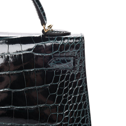 Hermes Shiny Alligator Mini Kelly Sellier 20 Vert Cypress 12 of 30
