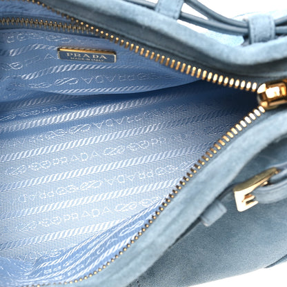 Prada Scamosciato Triangle Small Bonnie Shoulder Bag Astrale 5 of 9