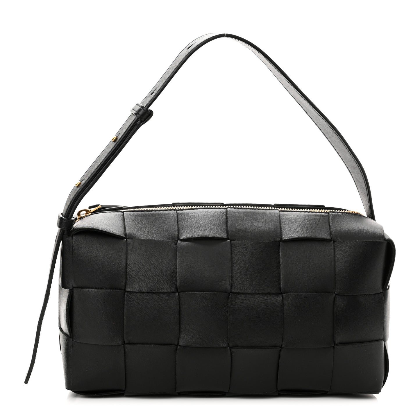 Lambskin Maxi Intrecciato Brick Cassette Bag Black