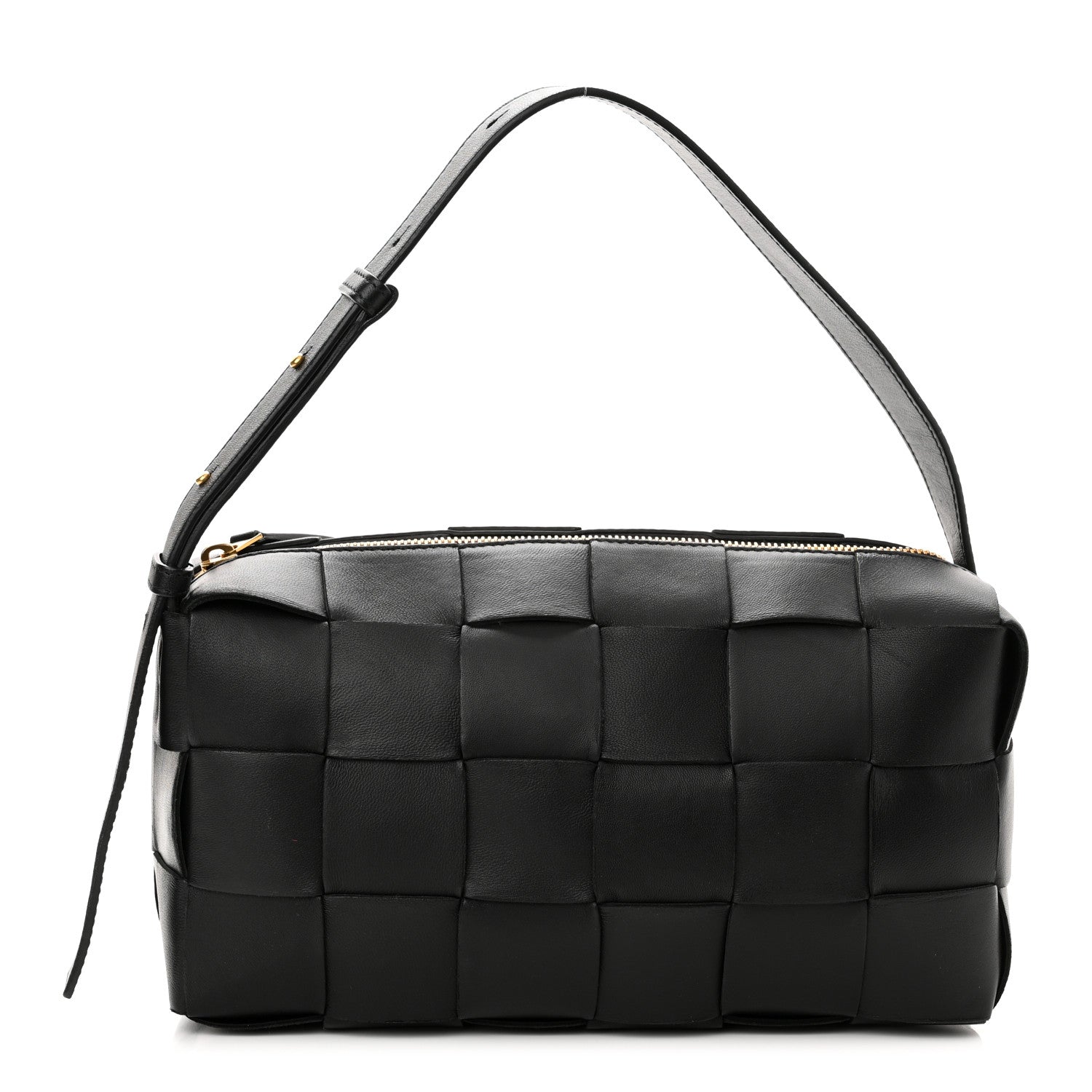Bottega Veneta Lambskin Maxi Intrecciato Brick Cassette Bag Black 1 of 9