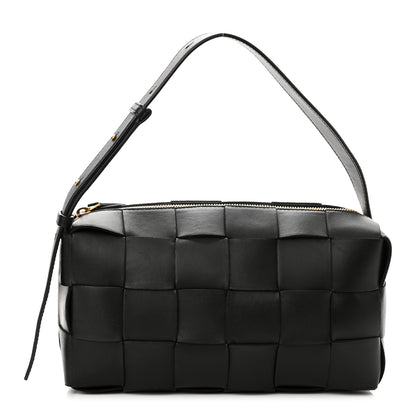 Bottega Veneta Lambskin Maxi Intrecciato Brick Cassette Bag Black 1 of 9