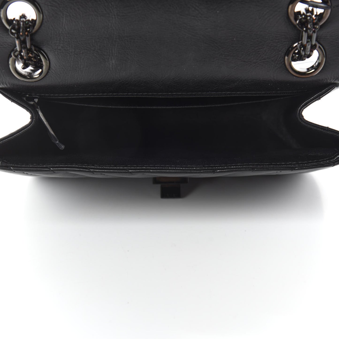 Aged Calfskin Chevron Quilted 2.55 Reissue Mini Flap So Black