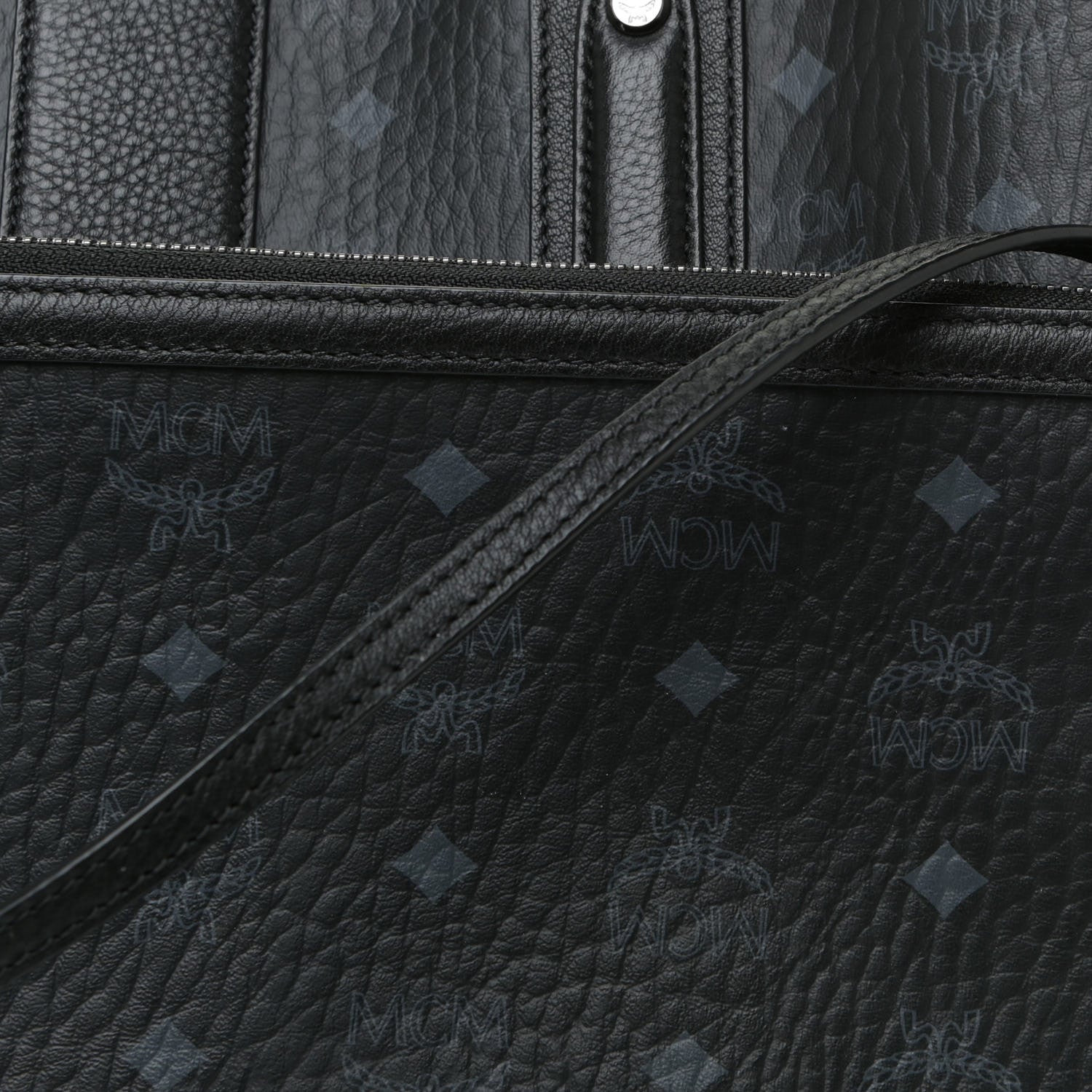 MCM Visetos Medium Liz Reversible Shopper Tote Black 9 of 22
