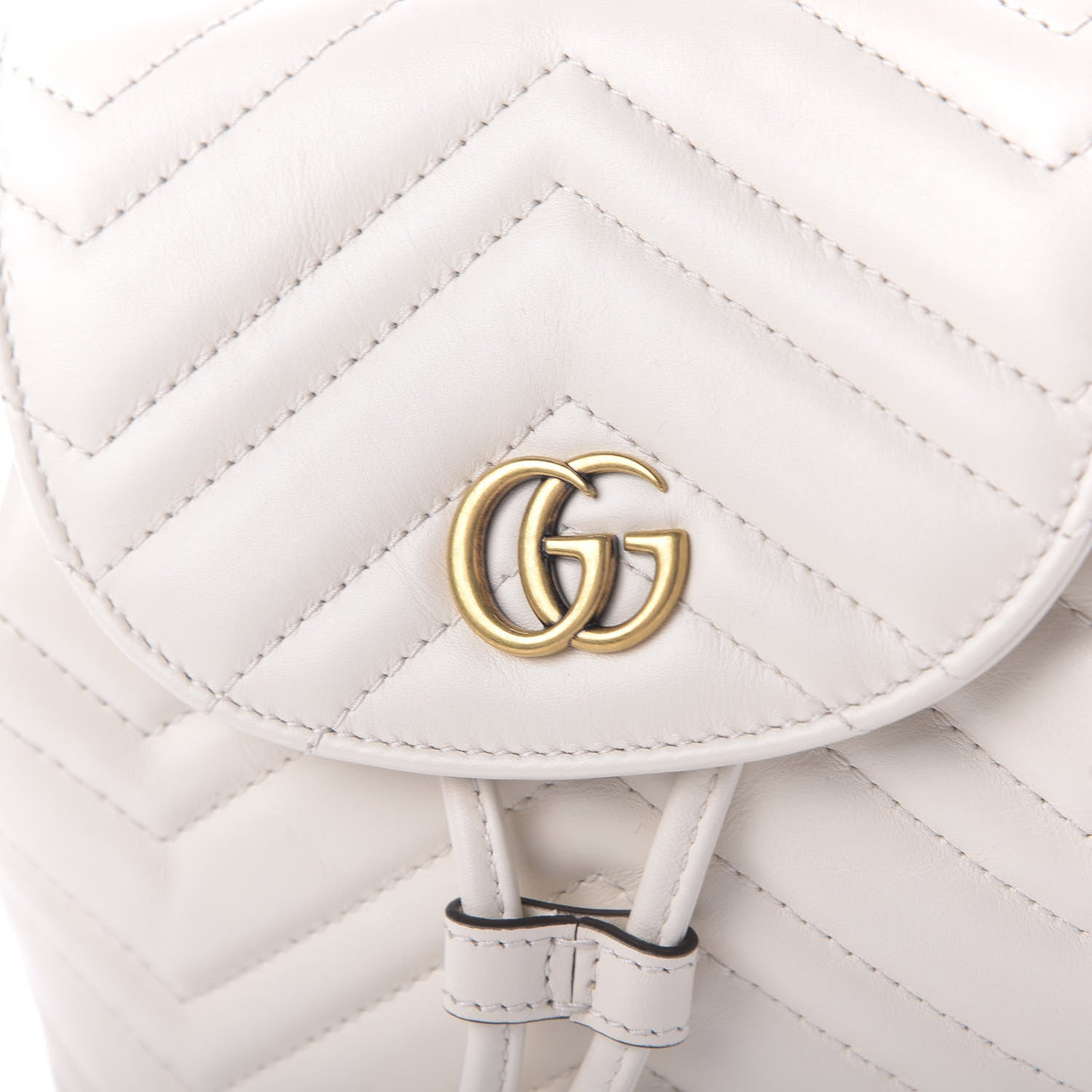 Gucci Calfskin Matelasse GG Marmont Flap Backpack White 9 of 9