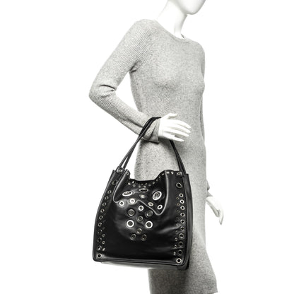 Proenza Schouler Soft Calf Medium Grommet Studded Tote Black 2 of 7