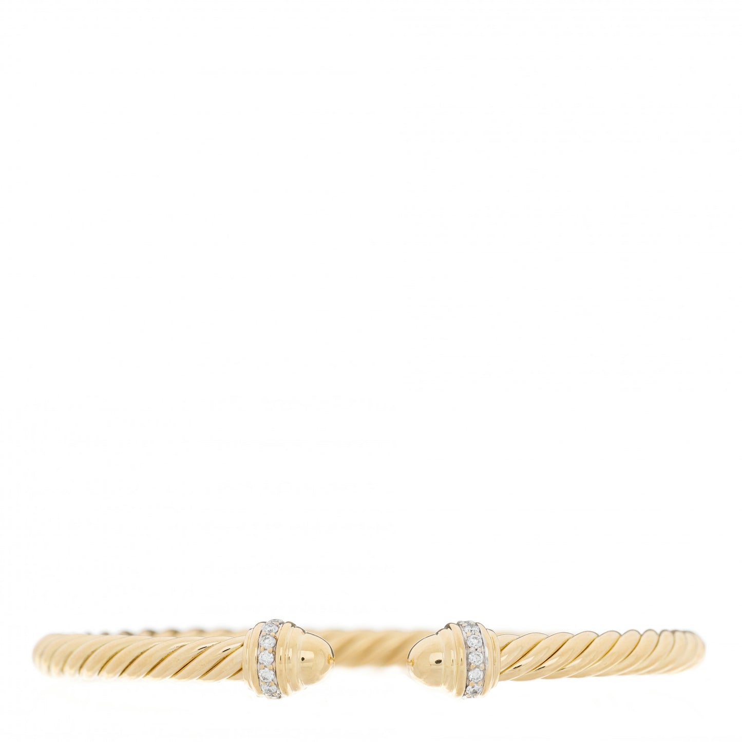 18K Yellow Gold Diamond 5mm Cable Classics Dome Bracelet