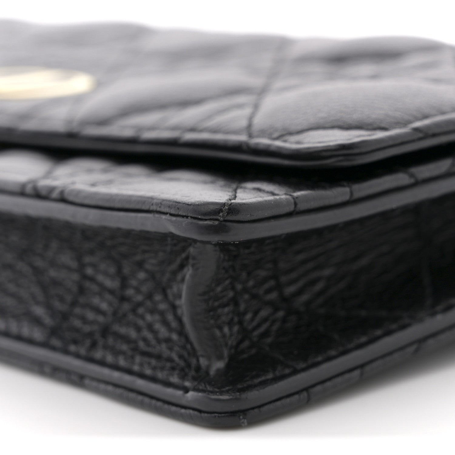 Christian Dior Supple Calfskin Cannage Caro Belt Pouch with Chain Black 10 of 12