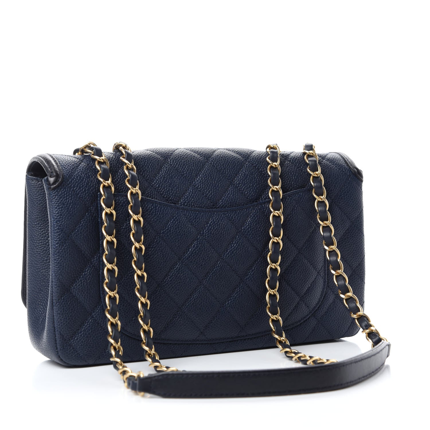 Chanel Caviar Quilted Medium CC Filigree Flap Navy Black 3 of 11