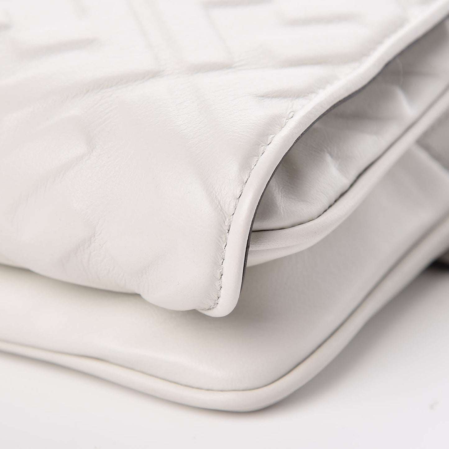 Nappa FF 1974 Diagonal Embossed Upside Down Belt Bag White