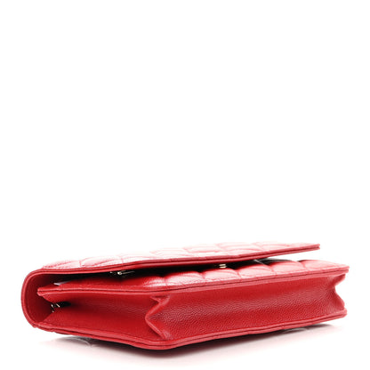 Chanel Caviar Quilted Wallet On Chain WOC Red 4 of 12