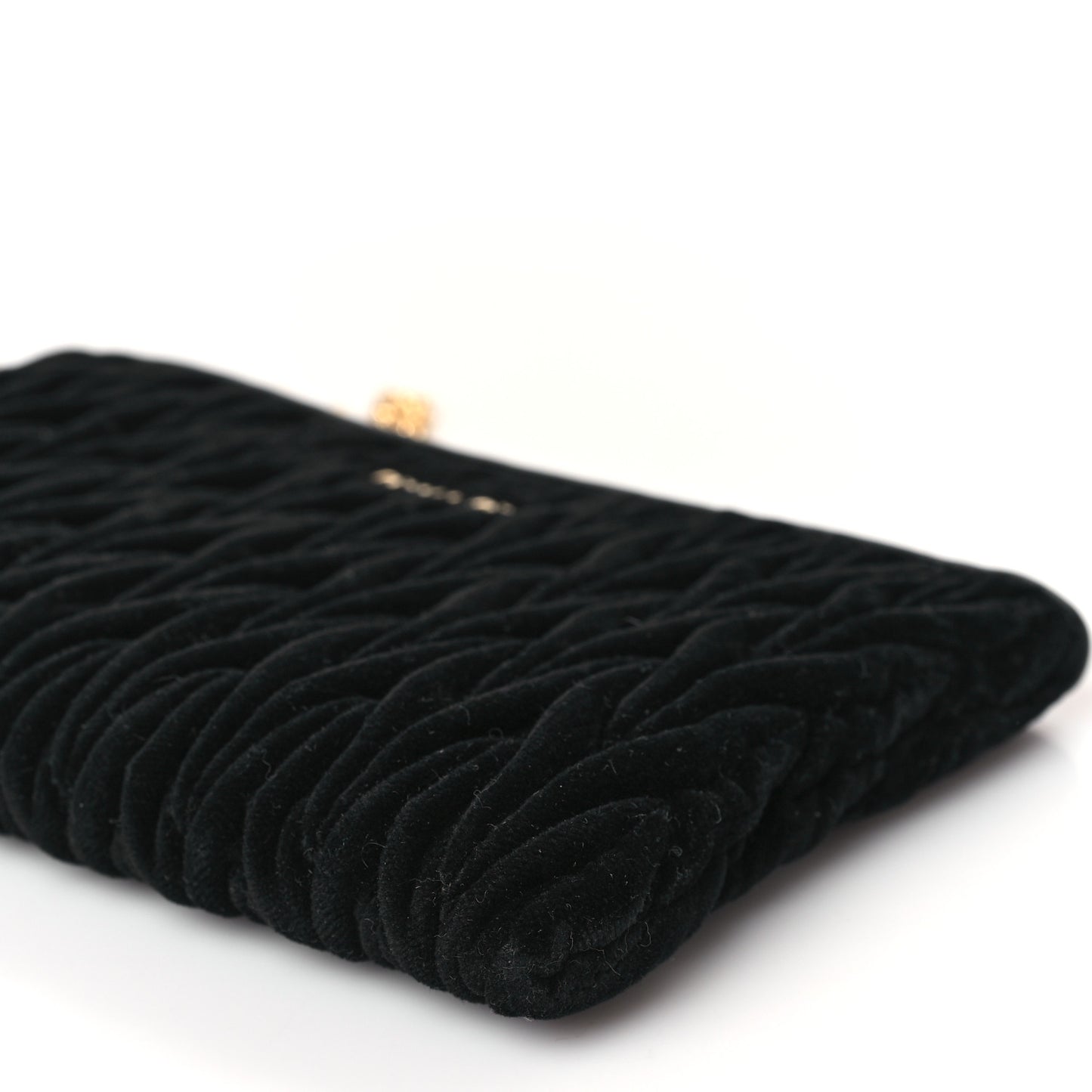 Velvet Matelasse Wristlet Black
