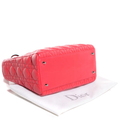 Christian Dior Lambskin Cannage Medium Lady Dior Coral 4 of 7
