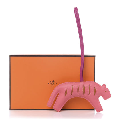 Hermes Milo Lambskin Rooroo Bag Charm Rose Azalea 4 of 4