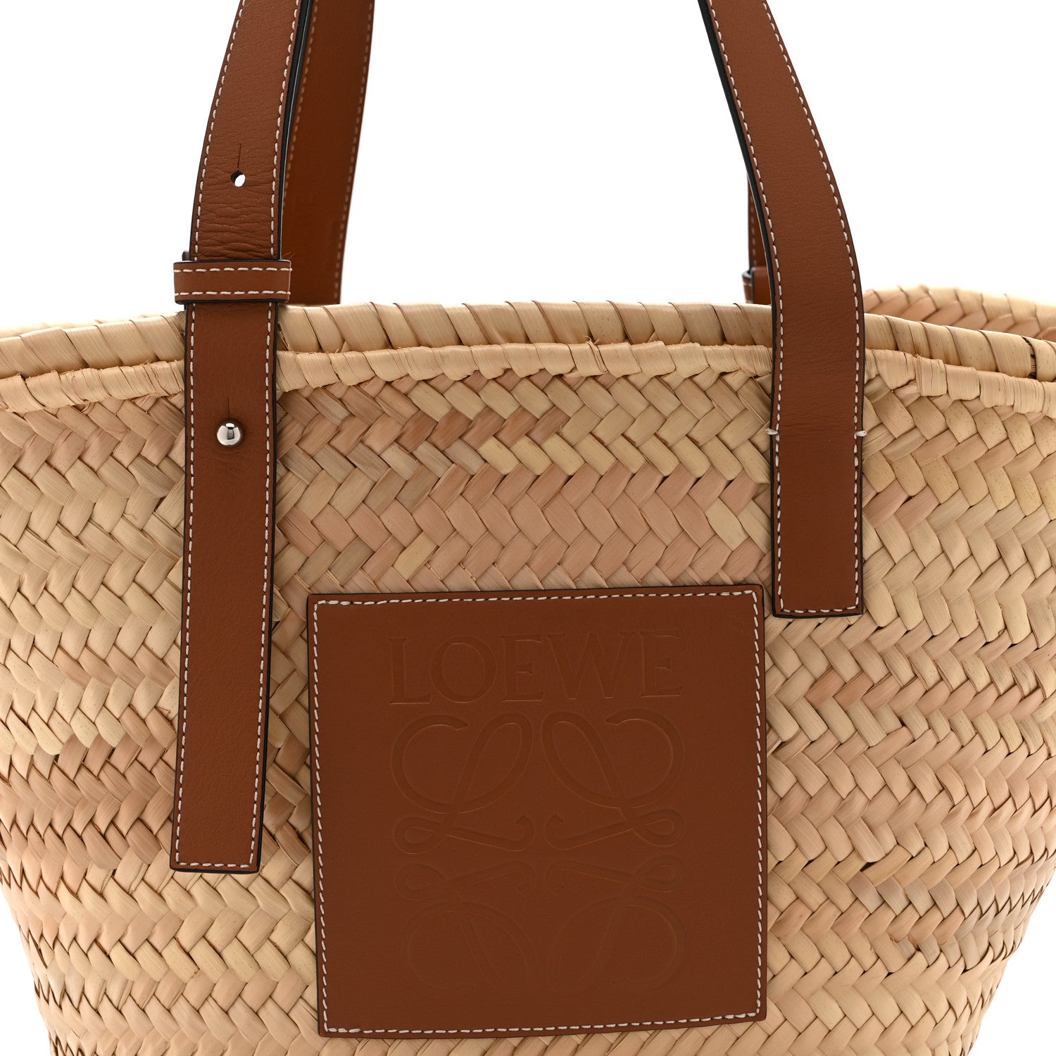 Loewe Raffia Medium Basket Tote Bag Natural Tan 8 of 10