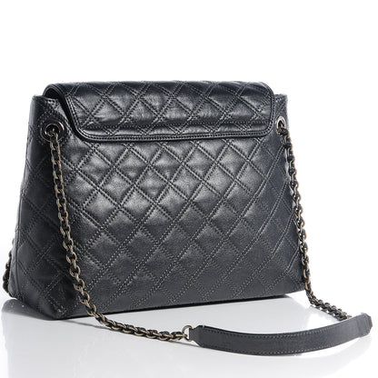 Marc Jacobs Lacquered Lambskin Baroque The XL Single Flap Pearl Anthracite 3 of 10