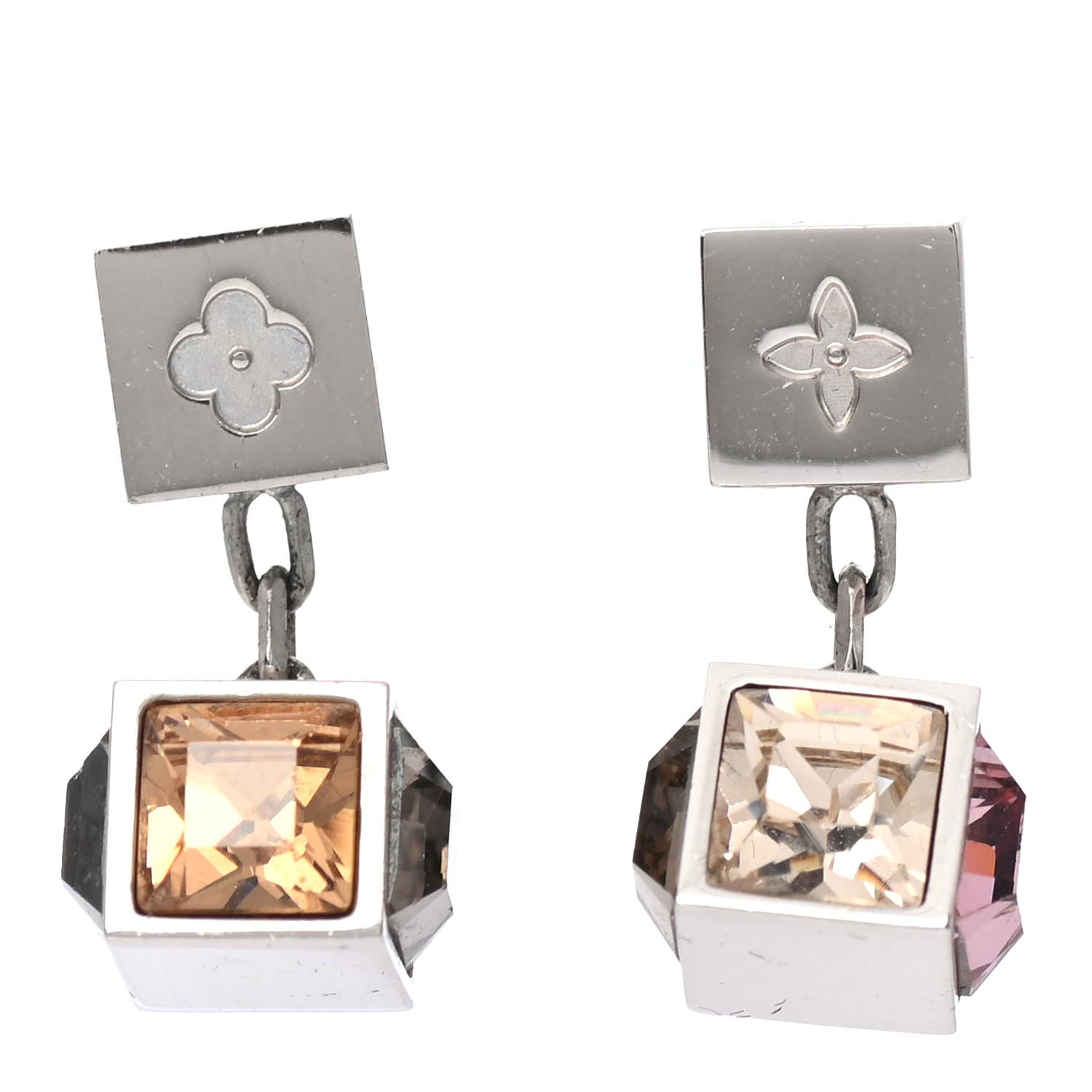 Louis Vuitton Swarovski Gamble Earrings Silver Multicolor 1 of 4